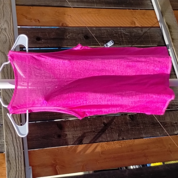 Athleta Pocket Front Burn Out Hot Pink Active Tank Top - Picture 2 of 15